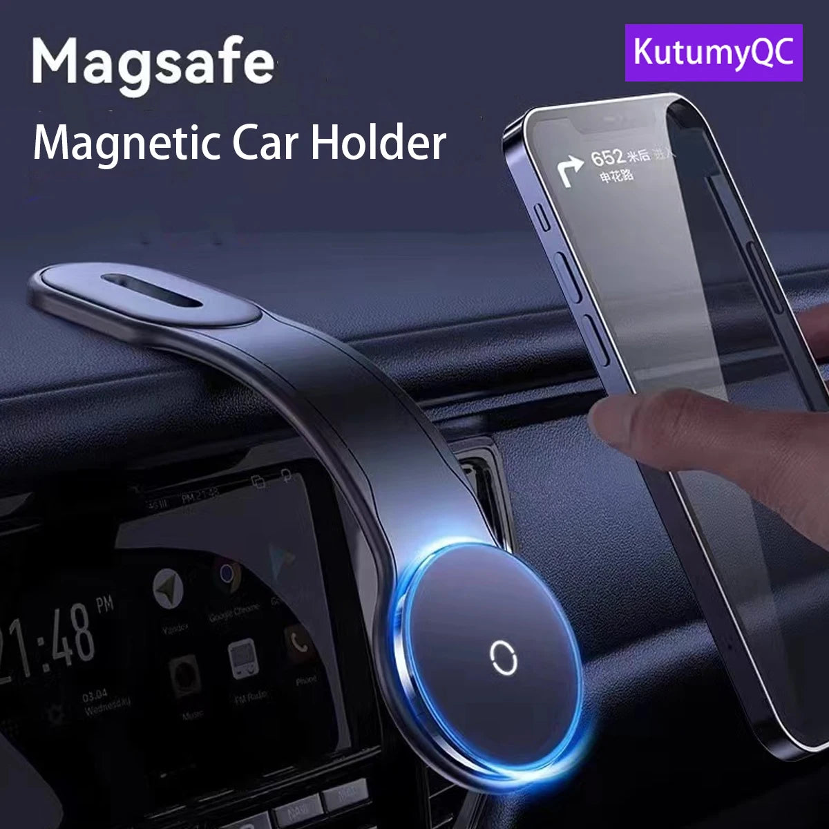 soporte magnetico premium para celular de auto compatible con iphone magsafe y android